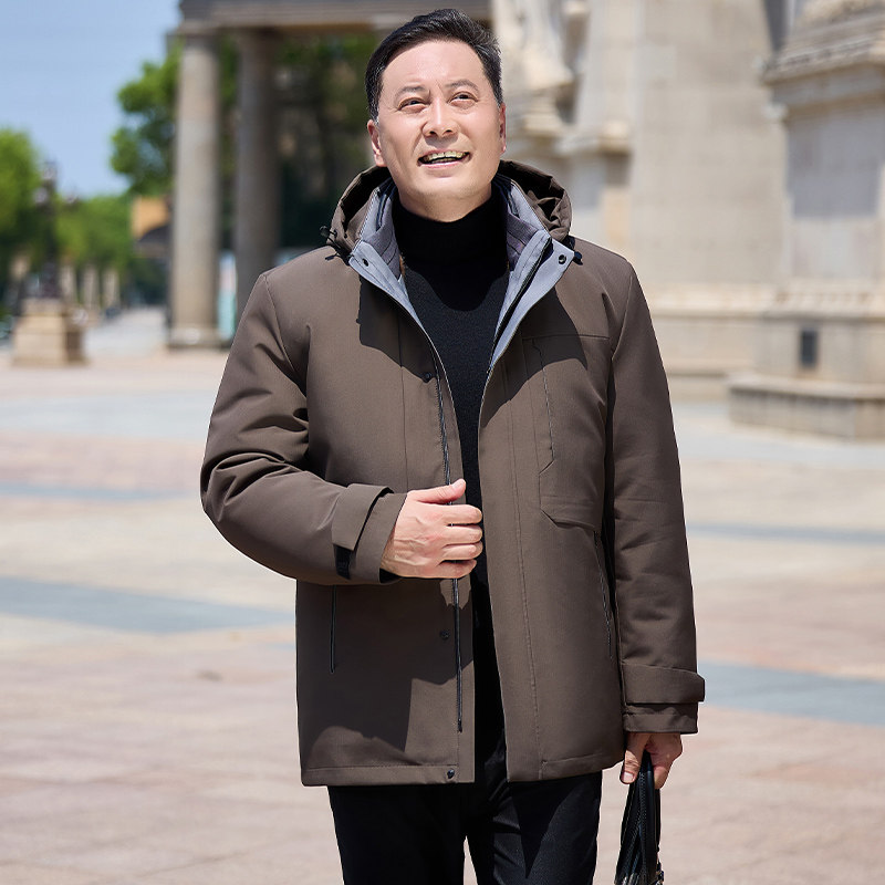 中老年爸爸装拆卸内胆外套冬季加绒加厚鹅绒服羽绒服男3037P258,男装羽绒服,星座1010A-1