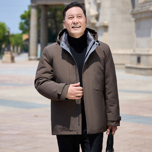 中老年爸爸装拆卸内胆外套冬季加绒加厚鹅绒服羽绒服男3037P258图片