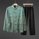 长袖风套装男爸爸装唐装两件套P52单上衣批37，男装休闲套装，星座1010A-1