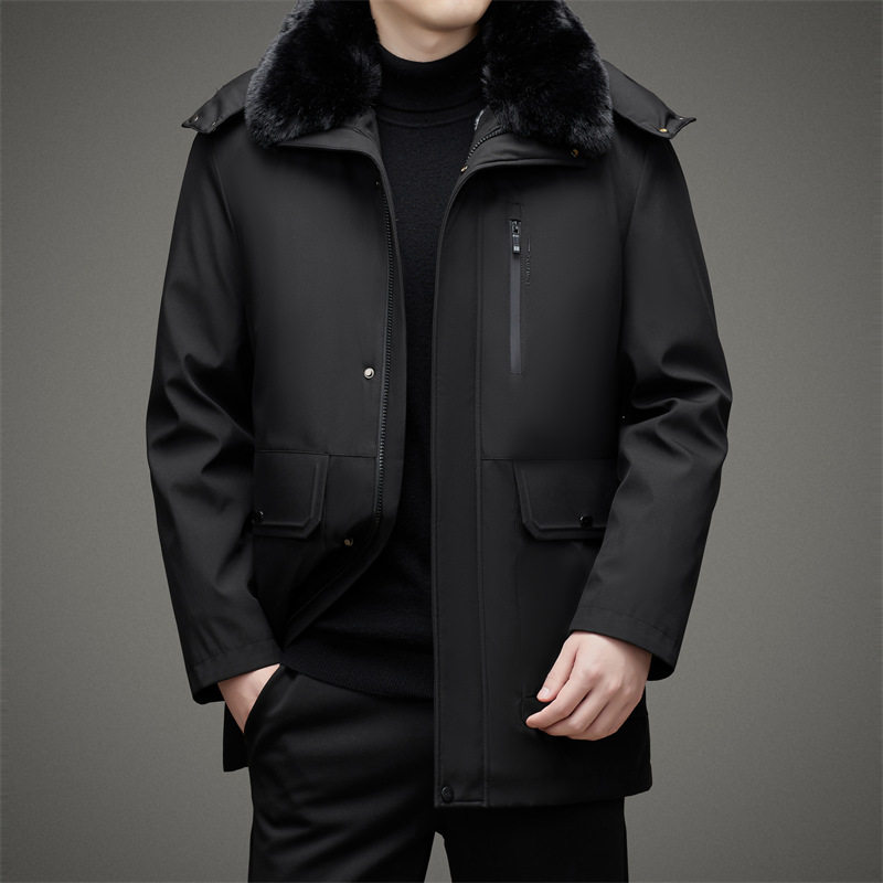 爸爸冬装外套棉衣男可脱卸内胆棉服中老年加绒加厚棉袄M125P135,男装棉衣,星座1010A-1