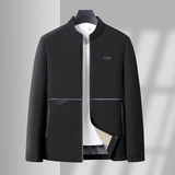 新款男士商务休闲夹克男爸爸装中老年春秋季立领外套上衣B09P50，男装夹克，星座1010A-1