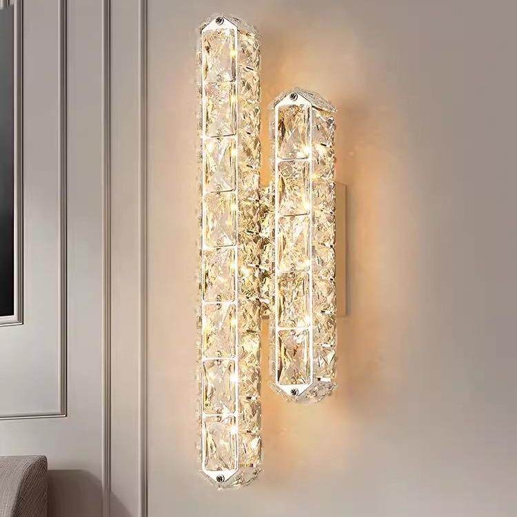 轻奢水晶壁灯客厅电视背景墙壁灯过道灯入门玄关水晶壁灯床头壁灯