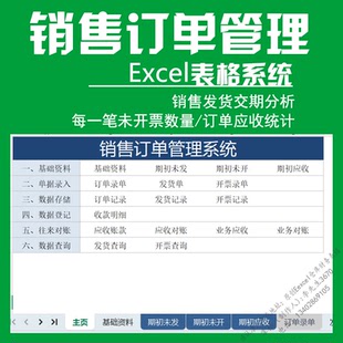 销售订单管理系统excel表格软件记客户跟进跟踪发货交期预警对账