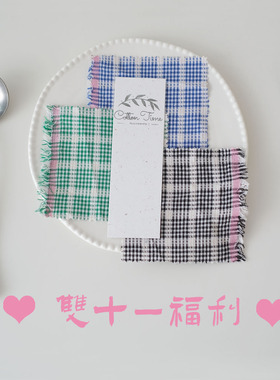 cottontime  双十一福利款 韩系色织棉麻布 中厚款窗帘发圈面料