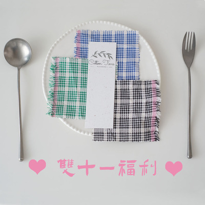 cottontime  双十一福利款 韩系色织棉麻布 中厚款窗帘发圈面料