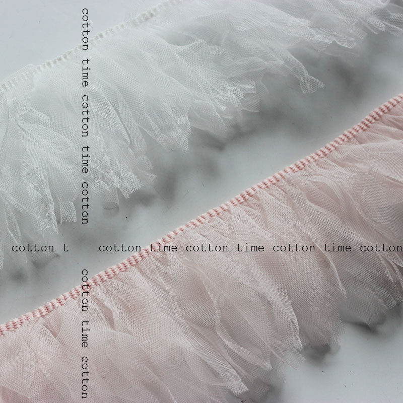 棉时光8厘米粉白宽软纱花边 柔软碎纱花边梦幻纱服装辅料1码价,居家布艺,花边,淘宝优惠券,粉丝福利购,淘宝优惠卷