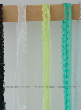 镂空波浪弹力褶皱花边 Cici 1cm 5色超鲜蕾丝柔软辅料 Cottontime