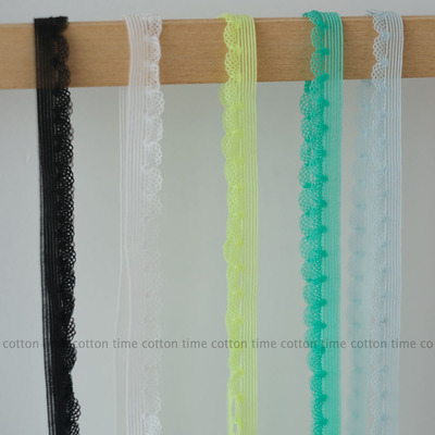 镂空波浪弹力褶皱花边 Cici 1cm 5色超鲜蕾丝柔软辅料 Cottontime