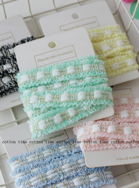 cottontime 春夏新 18mm韩系小香风编织织带立体撞色衣襟袖口辅料