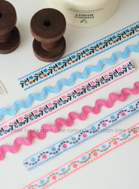 Spring Vol.3 清新韩系提花织带 花朵刺绣花边 小波浪边辅料