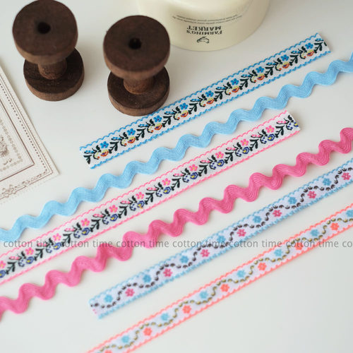 Spring Vol.3 清新韩系提花织带 花朵刺绣花边 小波浪边辅料