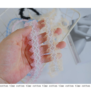 cottontime 春夏新款3cm网纱织带 法式多色雪纱编织带配件辅料