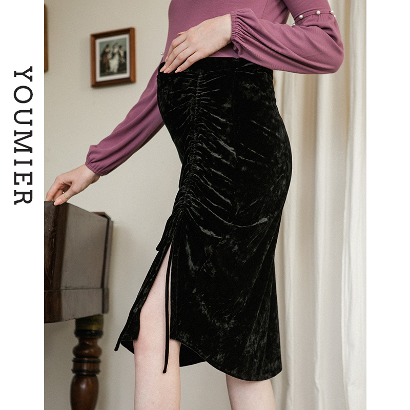 抽绳设计弹力丝绒优密儿