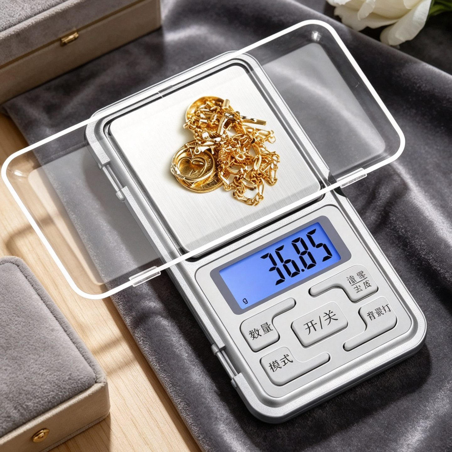 小型天平专用黄金珠宝秤迷你精准克称0.01g称重高精度家用电子秤