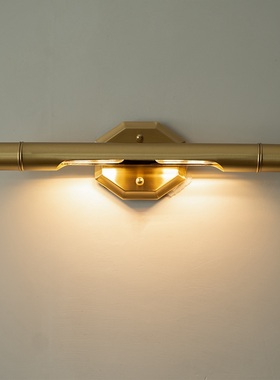 黄铜镜前灯复古壁灯向下照美式纯铜欧式法式老式中古挂画装饰画灯