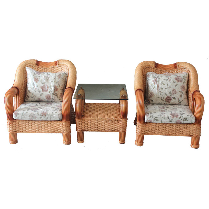 新中式套装家用印尼玛瑙藤制沙发