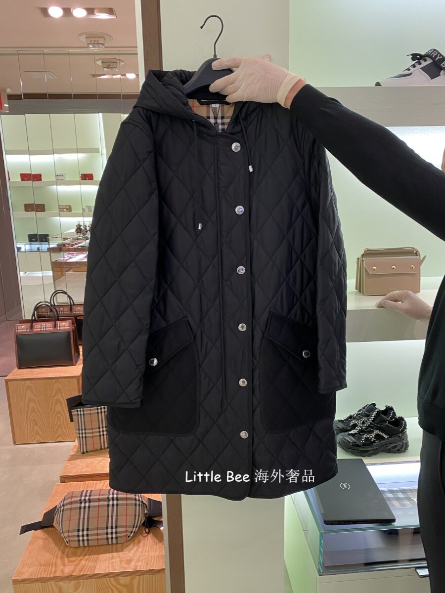 Пальто-ветровка Burberry с капюшоном и ромбовидным узором для мужчин и женщин