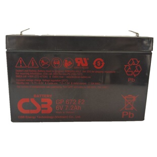 CSB电池GP672 童车应急电源用铅酸电池 6V7.2AH