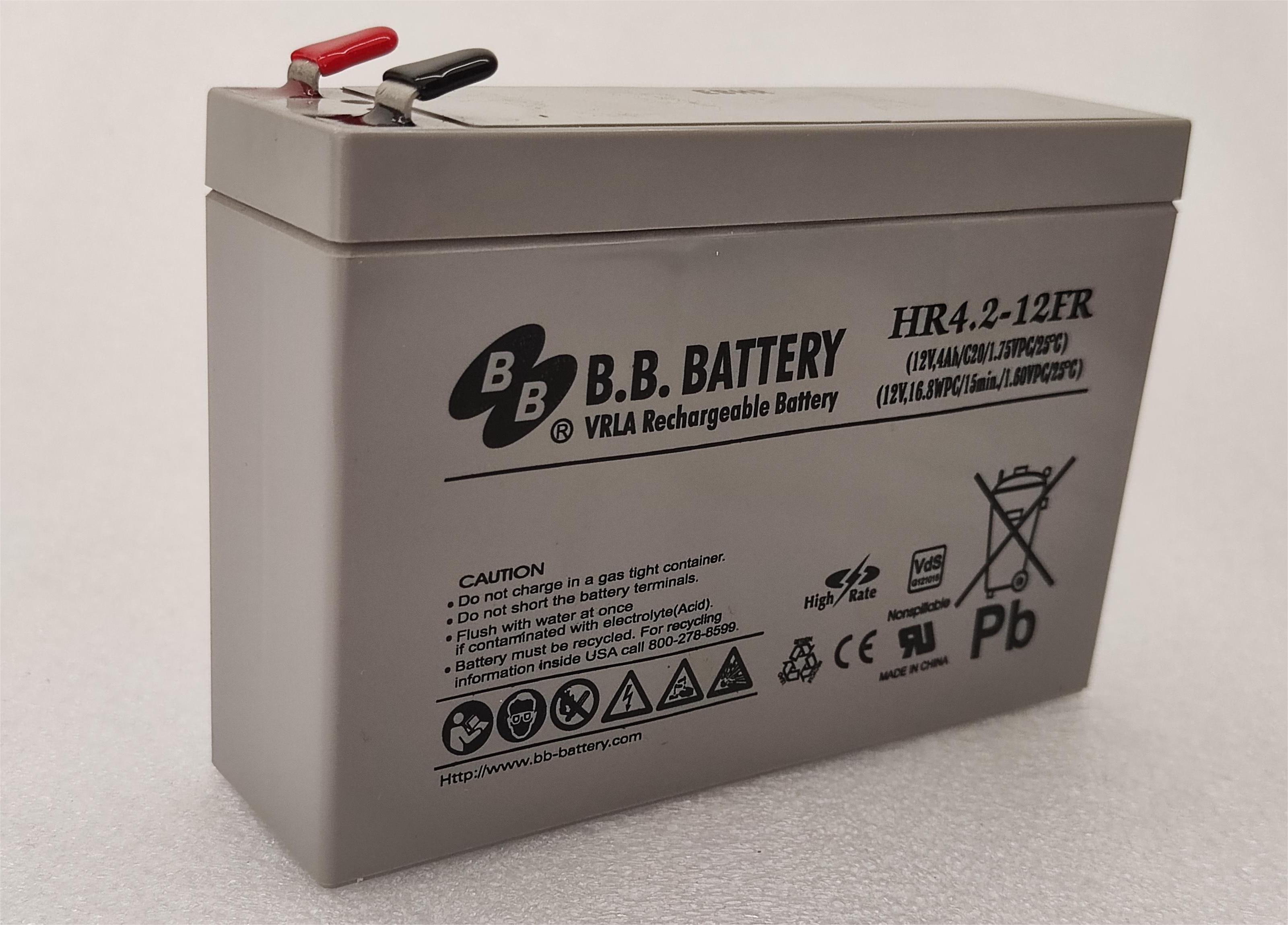 BB电池、B.B.Battery 美美蓄电池HR4.2-12FR 12V4.2AH