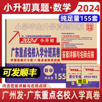 新版2024年广东十大名校小升初真题卷 数学 95套招生真卷试卷详解重点名校入学分班百校联盟88小学毕业升学密考广州深圳东莞2023