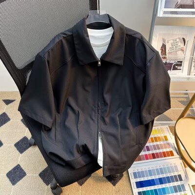 clenafit双拉链短袖衬衫夹克男夏