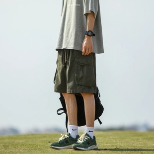 户外宽松休闲五分裤 日系潮牌原创大口袋重磅水洗工装 夏季 男士 短裤
