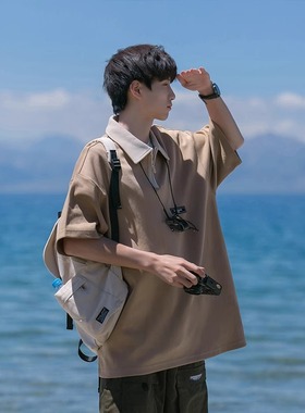 cityboy日系高级感polo衫男短袖夏季薄款ins潮牌复古重磅半袖t恤