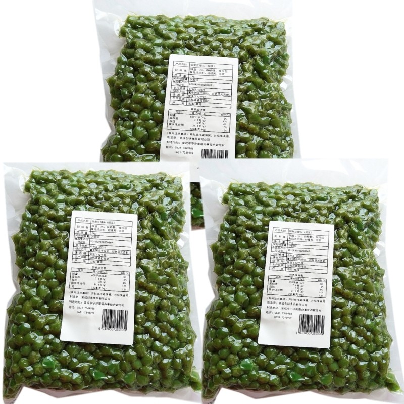 包邮山东特产创味食品零食 即食佃煮豆青豌豆冰粥甜蜜豆1000g*3袋