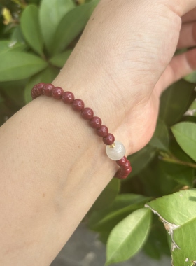 天然原矿紫金砂朱砂手串女款高纯度高卡五精品紫金砂手链