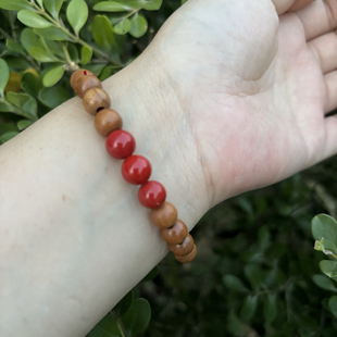 天然桃木手串卡八加三颗红砂木生火三生万物男士女士手链手串
