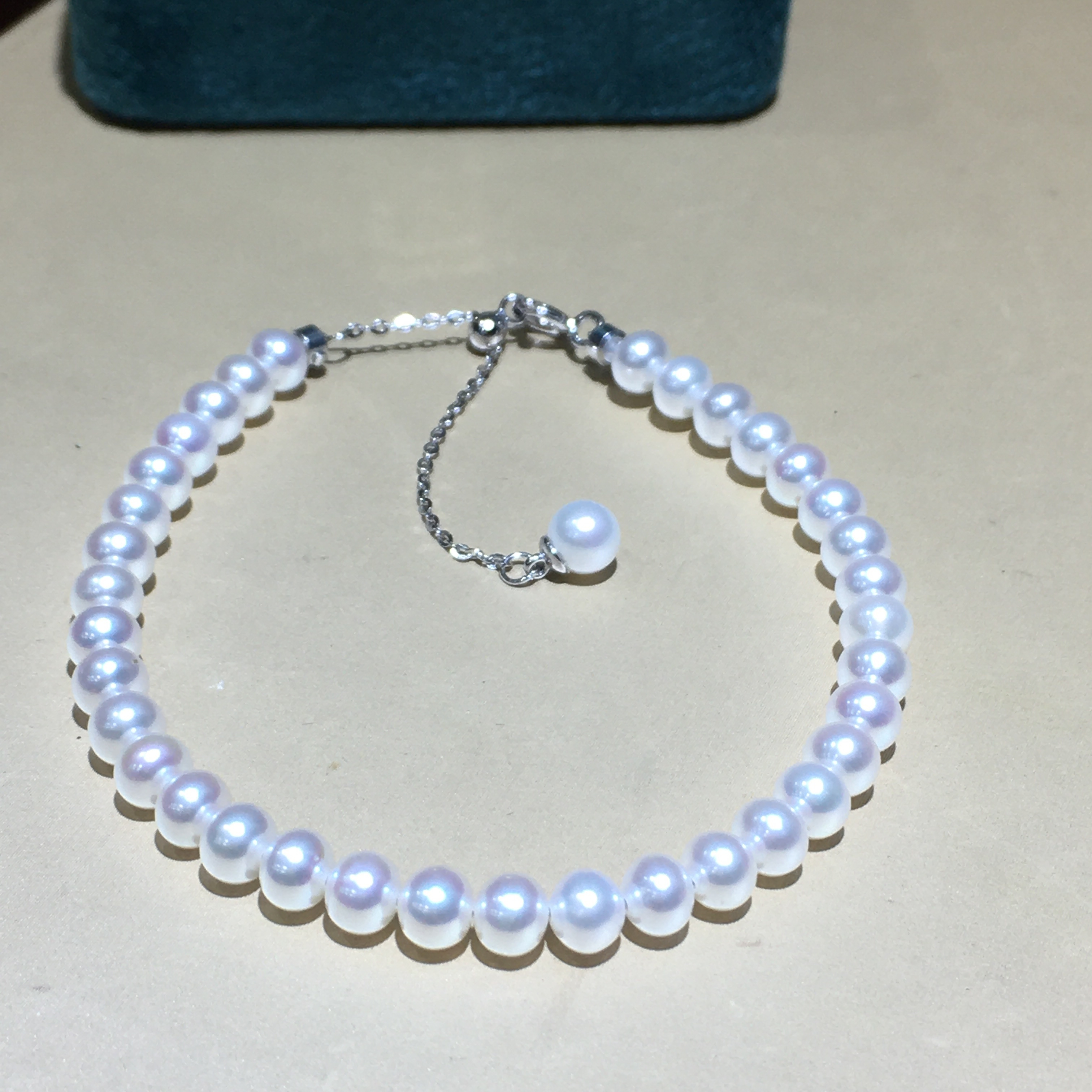 冷白极光天然珍珠手链