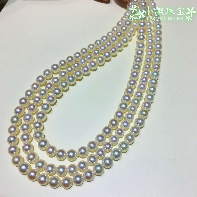 日本项链珍珠香槟浅金色