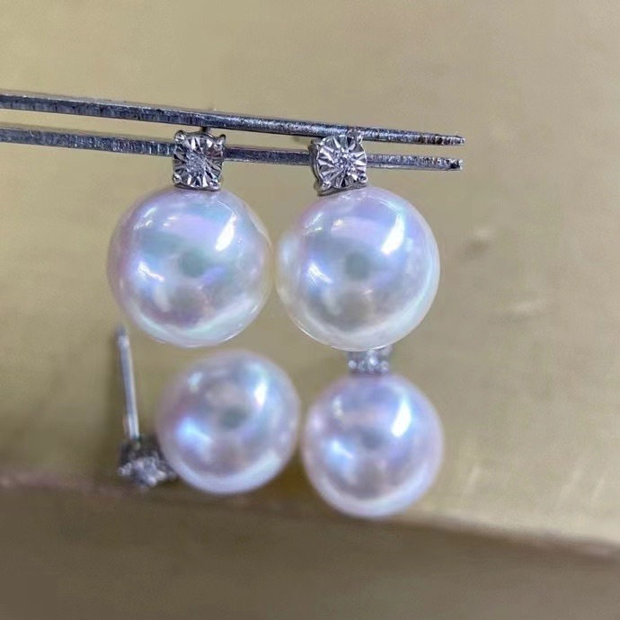 akoya海水珍珠耳钉8.5-9 18k钻石耳环经典戴妃款,珠宝/钻石/翡翠,耳饰,淘宝优惠券,粉丝福利购,淘宝优惠卷