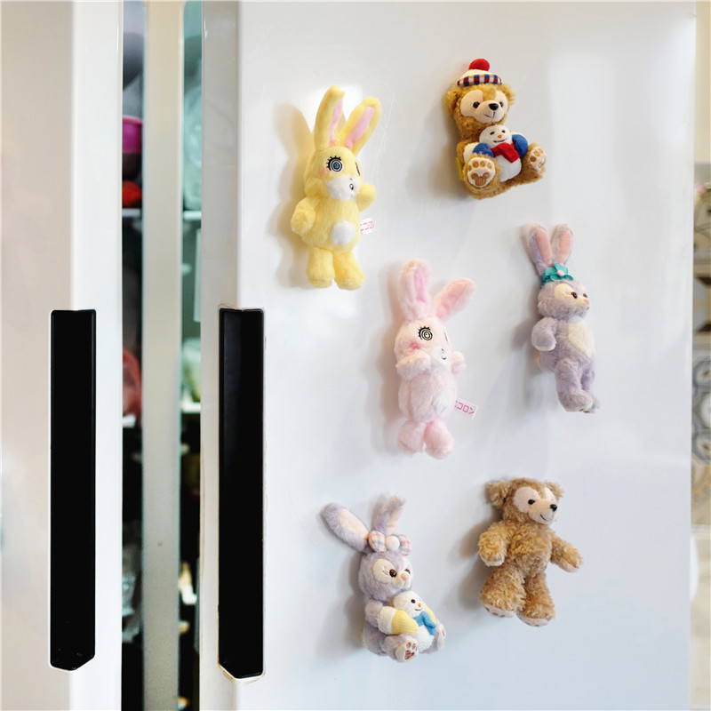 CARTOON PLUSH FRIDGE MAGNET PERSONALITY BUNNY MAGNET MAGNETIC CREATIVE CUTE TOY DOLL MAGNET MAGNET