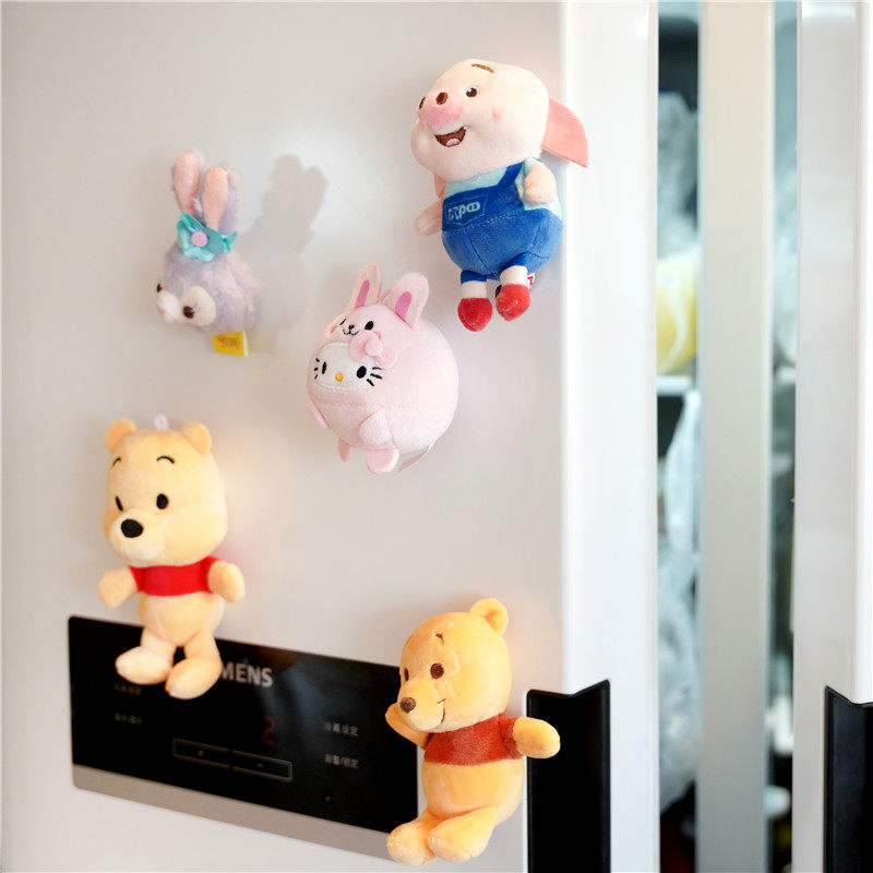 CARTOON CUTE PLUSH FRIDGE MAGNET ANIME MAGNETIC STICKER CREATIVE DOLL REFRIGERATOR DECORATION THREE-DIMENSIONAL MAGNET CHALKBOARD STICKER