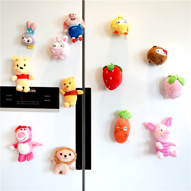 CARTOON CUTE PLUSH FRIDGE MAGNET ANIME MAGNETIC STICKER CREATIVE DOLL REFRIGERATOR DECORATION THREE-DIMENSIONAL MAGNET CHALKBOARD STICKER