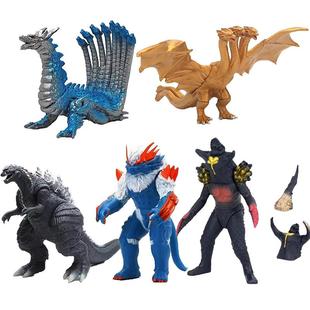 大号白毛蓝狮霍洛波罗兹魔诺格洛斯三头龙基多拉软胶模型怪兽玩具