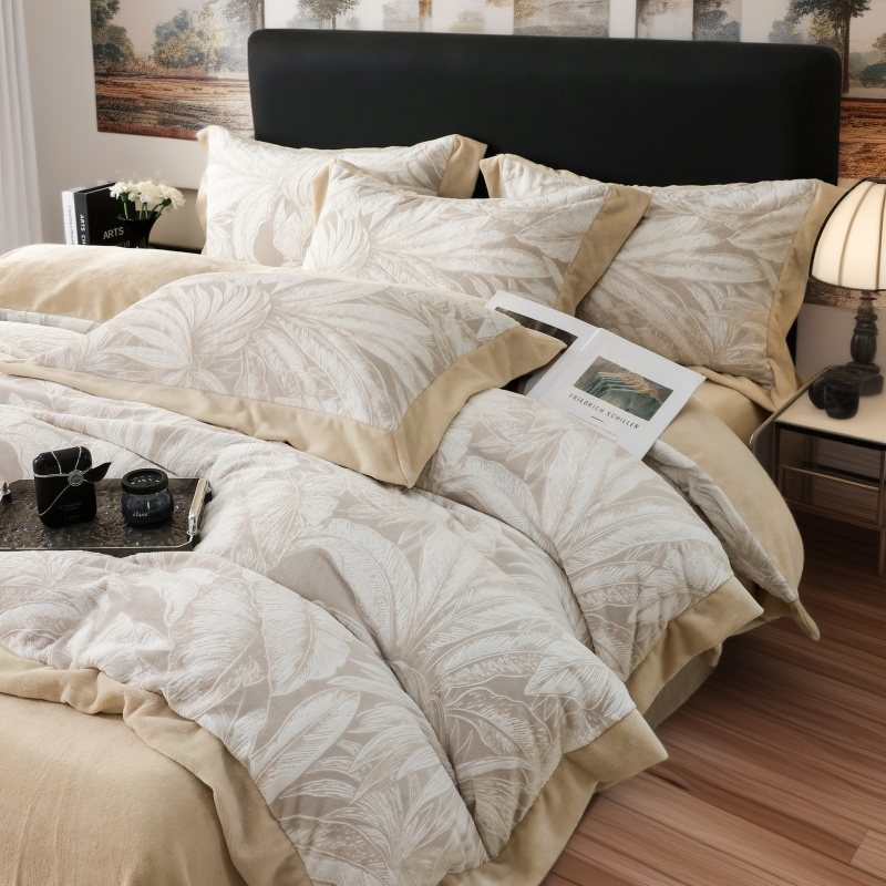 雕花牛奶绒床上四件套轻奢高级感主卧室冬季珊瑚绒毛绒超保暖加厚,床上用品,床品套件/四件套/多件套,淘宝优惠券,粉丝福利购,淘宝优惠卷