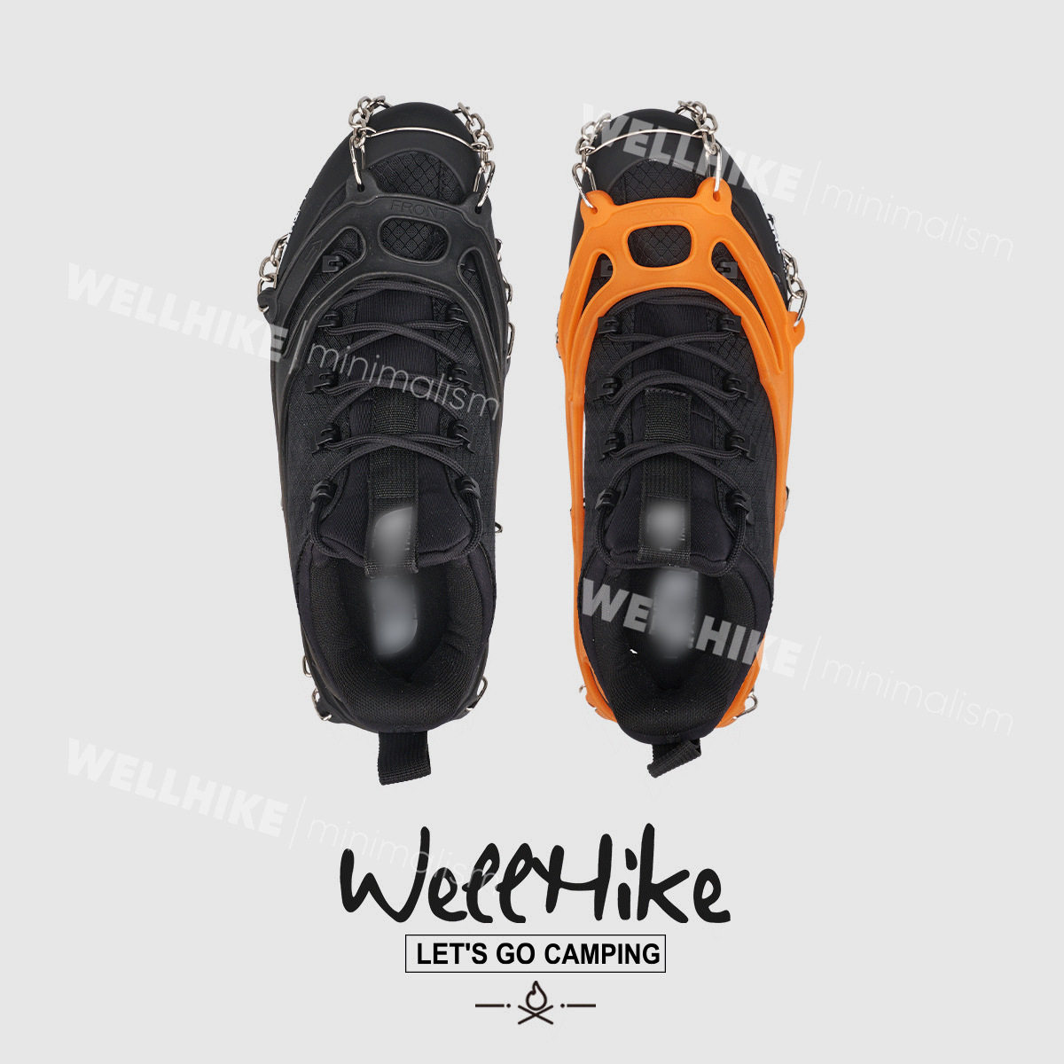 WELLHIKE户外雪地登山滑雪多齿冰爪攀岩爬山徒步8齿防滑冰爪鞋套