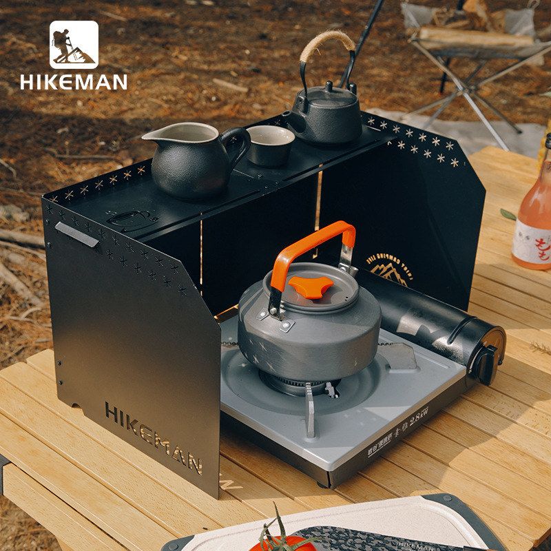 HIKEMAN露营炉具挡风板桌面折叠卡式炉防风板户外围炉煮茶围挡板