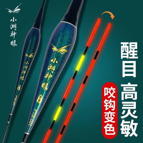 水无影尾咬钩变色效果夜光电子漂高亮尾临湘夜钓浮漂ledLED