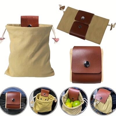 户外露营觅食袋果子采摘袋腰挂工具袋Foraging bag露营腰包储物袋