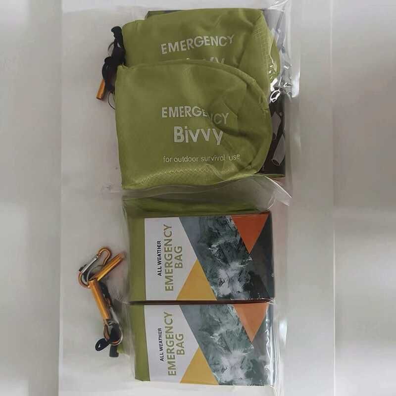 跨境真空急救睡袋口哨挂扣套装应急露营徒步爬山失温保温保暖睡袋