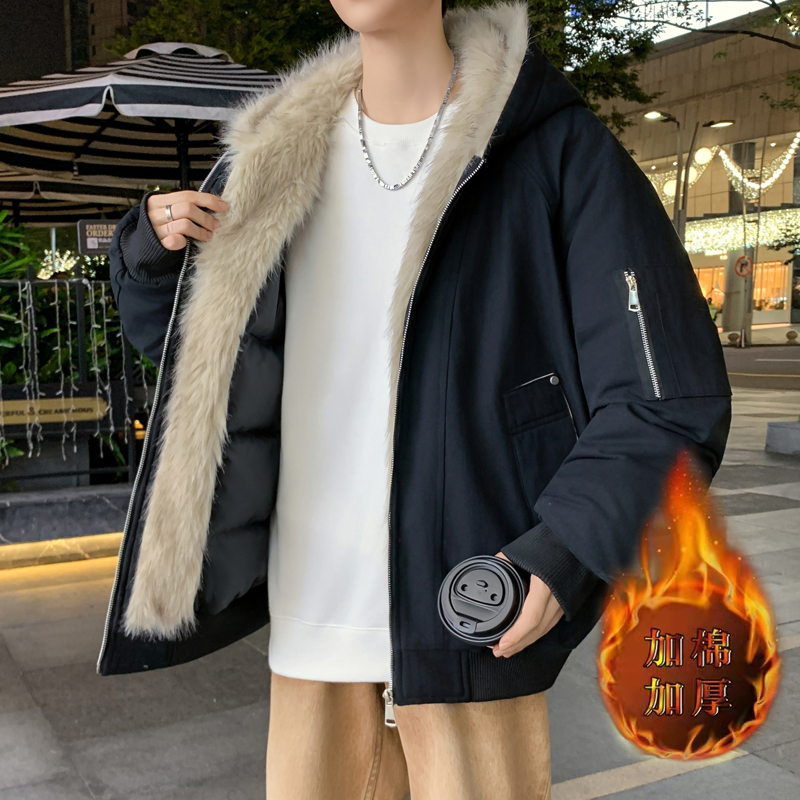 2025冬季外套男孩青少年棉衣韩版潮流帅气百搭加厚棉袄袄子上衣服