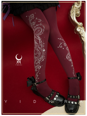 taobao agent {Longyin Haiyun} Yidhra Dream Witch Lolita pantyhose in winter plus velvet Chinese wind dragon special