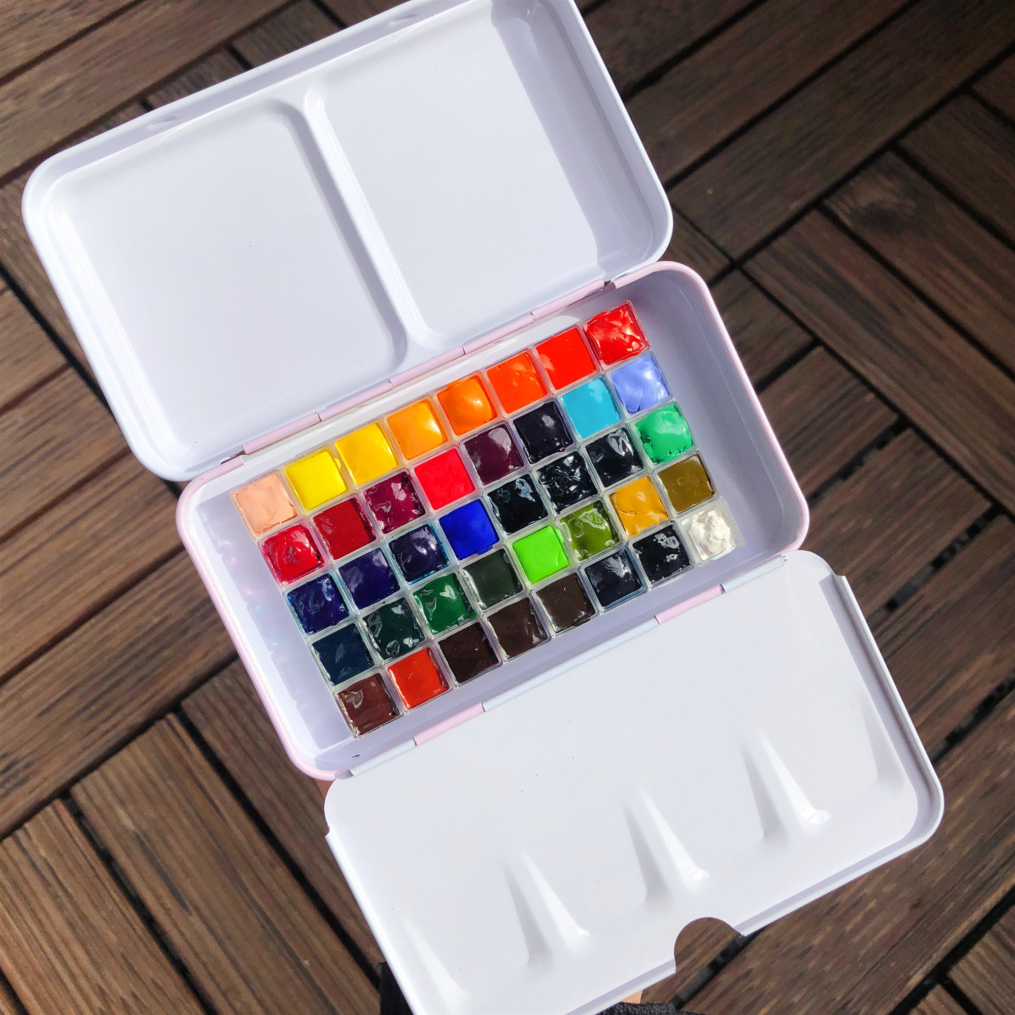 【画岛】韩国美捷乐mijello金装分装固体水彩颜料三折铁盒40色