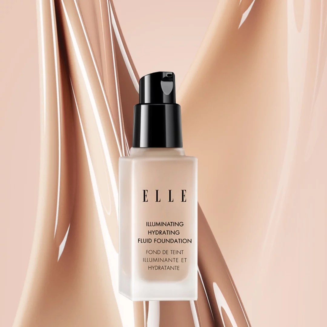 elle 轻盈水润 莹透美肌莹透保湿粉底液遮瑕隐形毛孔滋润不易脱妆