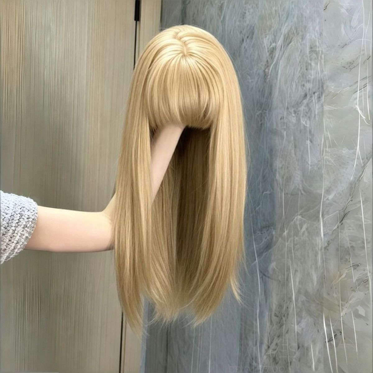 Lolita甜美白金色长直假发全头套