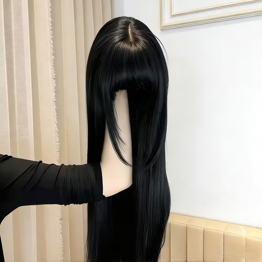 萌妹头发黑长直慵懒自然蓬松头套