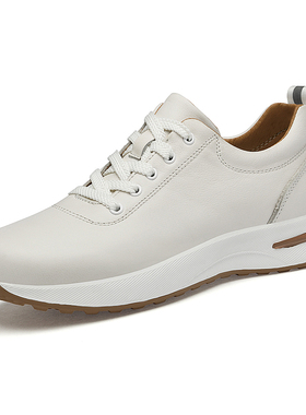 男鞋户外皮鞋春夏低帮真皮镂空透气孔牛皮面跑步鞋徒步越野休闲鞋